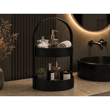 3d Baskı İki Katlı Banyo Düzenleyici - Taşınabilir Organizer Ve Saklama Standı-siyah Çok Renkli