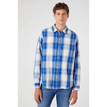 Wrangler Regular Fit Uzun Kollu Mavi Erkek Gömlek W5d64mxv2 001