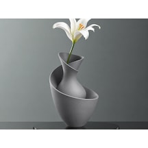 3d Baskı Bold Vazo - Akışkan Formlu Dekoratif Vazo-gri Çok Renkli
