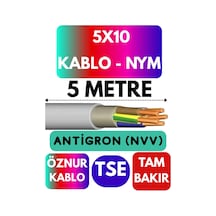 Öznur 5x10 Antigron Nym Kablo, 5 Metre, Gri Standart