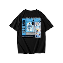 Brz Collection Unisex Oversize Erling Haaland T-shirt-siyah Siyah