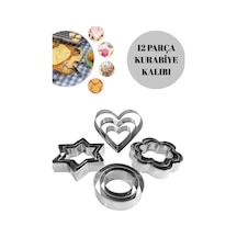 12 Parça Metal Kurabiye Kalıbı Metal Gri Diğer