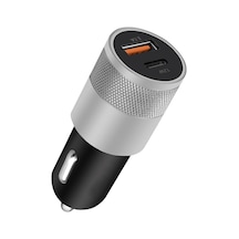 Araç İçi Metal Çakmaklık Şarj Cihazı 3.0 Usb Type-c Hızlı Şarj