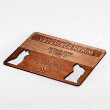 Kişiye Özel Mesleki veteriner Hekim Ahşap Kartvizit (Model 1-1) 5