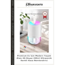 Premium Ev İçin Modern Yaşam Alanı H6 Beyaz 200ml Ultrasonik Renkli Hava Nemlendirici