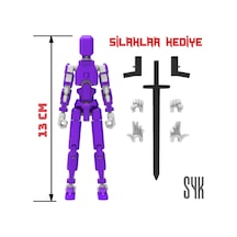 Robot 13 Dummy Mor Beyaz Tüm Eklemleri Hareketli Aksiyon Figürü Oyuncak