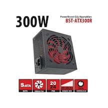 Powerboost Bst-atx300r 300w, Ppfc 12cm Kırmızı Fanlı Atx Psu Retail Box Güç Kaynağı Kdo
