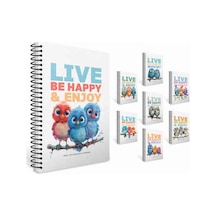 Gıpta A4 80yp. Birds Spiralli Karton Kapak Defter Kareli 7680 Standart