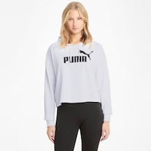 Puma Essentials Cropped Logo Kadın Beyaz Günlük Sweatshirt - 586870 Beyaz