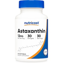 Nutricost Astaxanthin Antioxidants 12 Mg 30 Softgels Aromasız