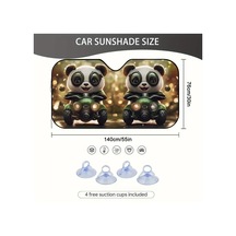 Chuangyinshop 1 Adet Panda Motosikletli Araba Güneşlik 130x70cm Uv Koruma Tüm Araçlar İçin