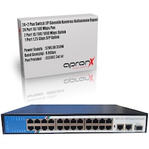 apronx 24 port poe 350w switch 10/100 24 poe + 2 uplink + 1sfp
