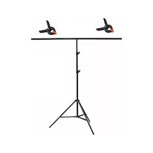 Gdx Seyyar 120x200cm Gri Pvc Fon Perde Seti T-profil Standlı Mat Gri Ürün Çekim Fon Seti