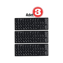 MN6 MR01 Rusça İngilizce Klavye Sticker 3 Adet Laptop PC Uyumlu Silinmez Yapışkanlı Harf Çıkartması