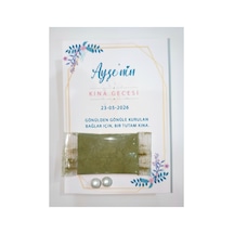100 Adet Kişiye Özel Soft Pembe Botanik Desenli İnci Küpeli Stick Kına - Düğün Ve Kına Kutlaması Hediyeliği