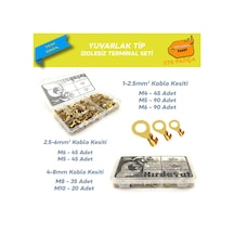 370 Parça Izolesiz Yuvarlak Tip Kablo Ucu Seti