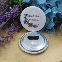 Kahverengi Çiçekli Açacak Magnet Söz Nişan Nikah Hediyes(30 Adet)