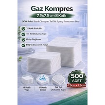 Kompres 7,5x7,5 Cm 8 Katlı 500 Adet Steril Olmayan Tel Tel Spanç Pansuman Bezi