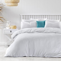 Mulberry Çift Kişilik Nevresim Takımı Pamuk Saten Çizgili %100 Pamuk 200x220 Krem