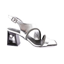 Dgn 619-23y Kadin Kristal Taşli Topuklu Sandalet 619-1922-R13844 Gümüş