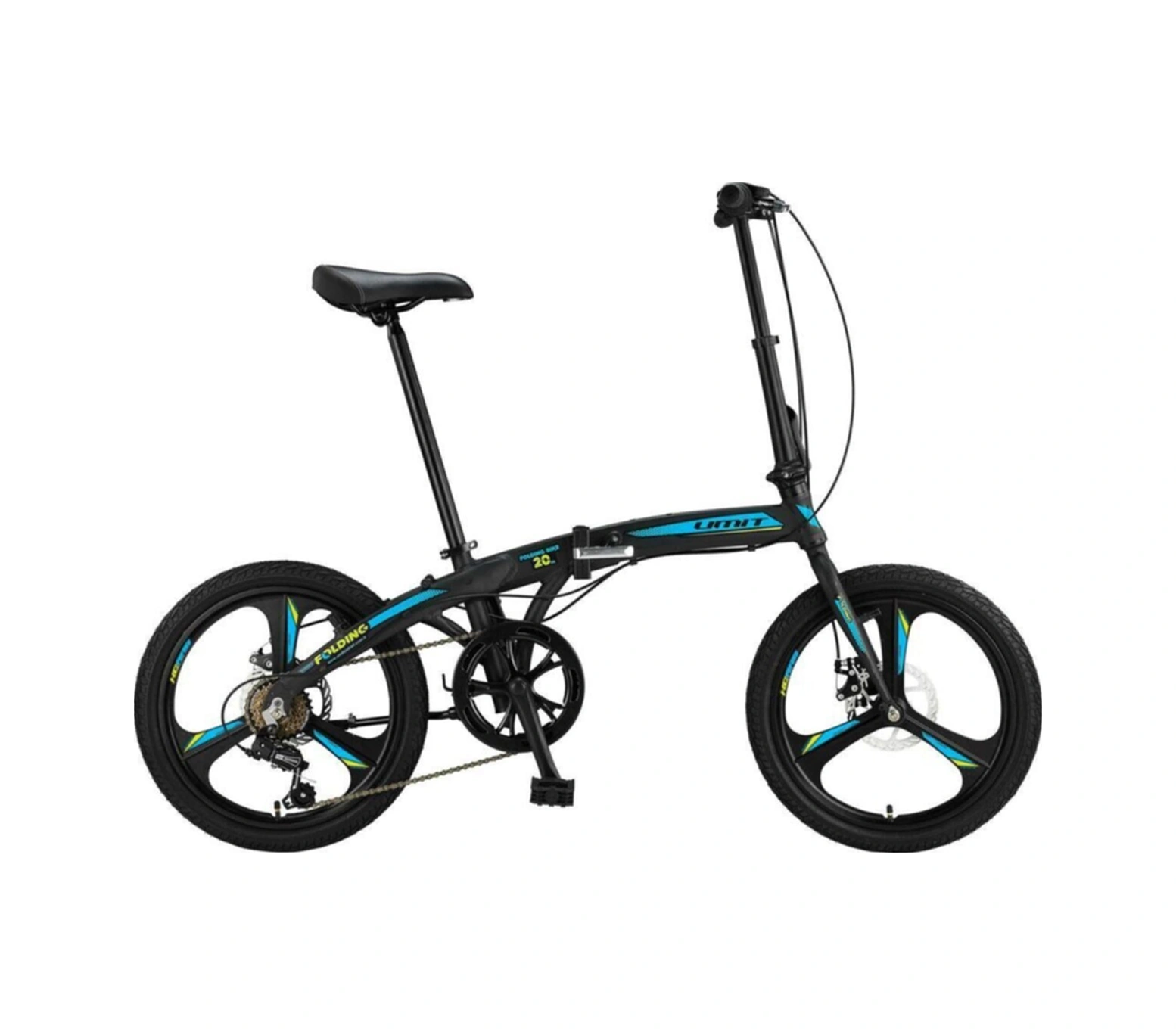 Foldıng 2037 Magnezyum Jant 6 Vites Katlanır Bisiklet Siyah Turkuaz
