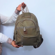 Fiyra S1 Camel Renk Krinkıl Kumaş Dört Bölmeli Bayan Sırt Çantası 001