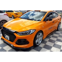 Hyundai Elantra Uyumlu Sinyalsiz 2016-2018 Batman Yarasa Ayna Kapağı Piano Black Abs Plastik