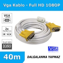 40Mvga Kablo Full Hd 1080P Bakır Görüntü Kablosu Çift Filtreli