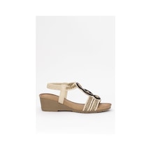 Guja 25y145-4 Kadın Dolgu Topuk Sandalet Bej Bej