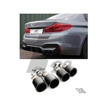 Bmw G30 Ekzoz Ucu Parlak Karbon 4lü Sağ Ve Sol Bmw M Model 90mm