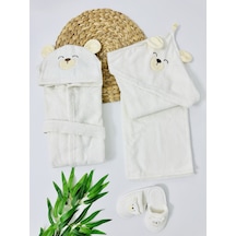 Dakota 4 Parça 0.36 Ay Kullanıma Uygun Bornoz Seti - Sarı Sarı