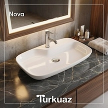 70x43 Cm Tezgah Üstü Turkuaz Seramik Seçeneği 508 Yeşil