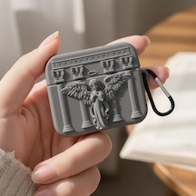 Caseonn Kılıf Antik Melek Gri Gri Apple Airpods 3.nesil İle Uyumlu
