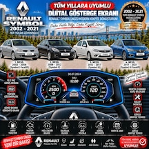 Renault Symbol 2002-2021 Uyumlu Digital Gösterge Odb Ekran Arıza Göstergesi Turbo Gösterge Hayalet Ekran