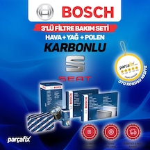 Seat Leon 1.6 Bosch  3'Lü Filtre Bakım Seti 2005-2011 Karbonlu