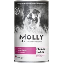 Molly Jöle İçinde Parça Biftekli Yetişkin Köpek Konservesi 400gr