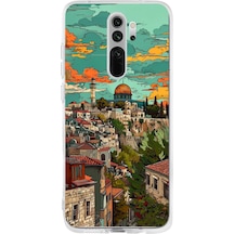 Redmi Note 8 Pro Uyumlu Özgür Filistin Ve Kubbetüs Sahra Baskılı Silikon Kılıf Renkli