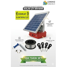 15 Dönüm Güneş Enerjili Elektrikli Çit Dev Paketi - Ayı Domuz Koruma Tam Set 1500m Tel - 24ah Akü