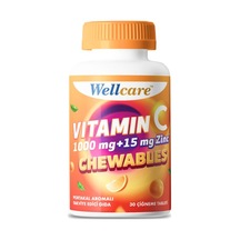 Wellcare Vitamin C 1000 Mg & 15 Mg Çinko 30 Çiğneme Tableti