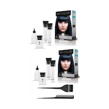 Sea Color Set Boya 1.1 Mavi Siyah 2 Adet+Boya Tarağı+Fırça