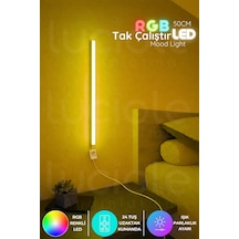Uzaktan Kumandalı Led Abajur - Yatak Üstü, Tv Yanı ,oturma Odası - Rgb Çok Renkli 50 Cm Minia2