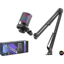 Hadron Me6s35b Gaming Rgb Mikrofon Seti Ayarlı Masa Kolu Type-c 192khz 24bit - Siyah