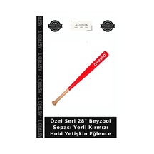 Özel Seri 28" Beyzbol Sopası Yerli Kırmızı Hobi Yetişkin Eğlence