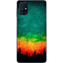 Samsung Galaxy M31s Uyumlu Orman Gecesi Renkli Baskılı Silikon Kılıf