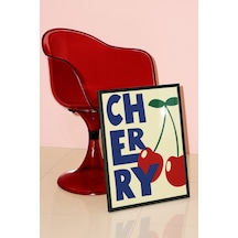 Cherry Dekoratif Duvar Süsü Poster Tablo Siyah Çeçeveli