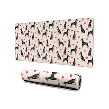 Doberman Desenli Büyük Oyun Mouse Pad 35.4x15.7 Inch, Kaymaz, İnce, Uzun-a2