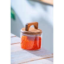 Malibu Akasya Kapaklı Borosilikat Cam Kavanoz - 350 Ml Şeffaf