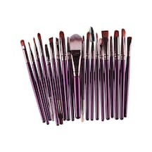 Cbtx Ahşap Saplı Makyaj Fırça Seti Kahverengi - Mor 20'li