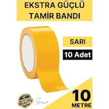 10 Adet 10 Mt Sarı Tamir Takviye Kapatıcı Güçlü Onarım Bandı Su Geçirmez Sızdırmaz Dayanım Çatlak