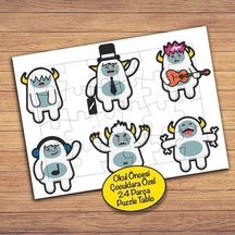 Sevimli Uzaylılar Çocuklara Özel Puzzle Yapboz Tablo-pz209